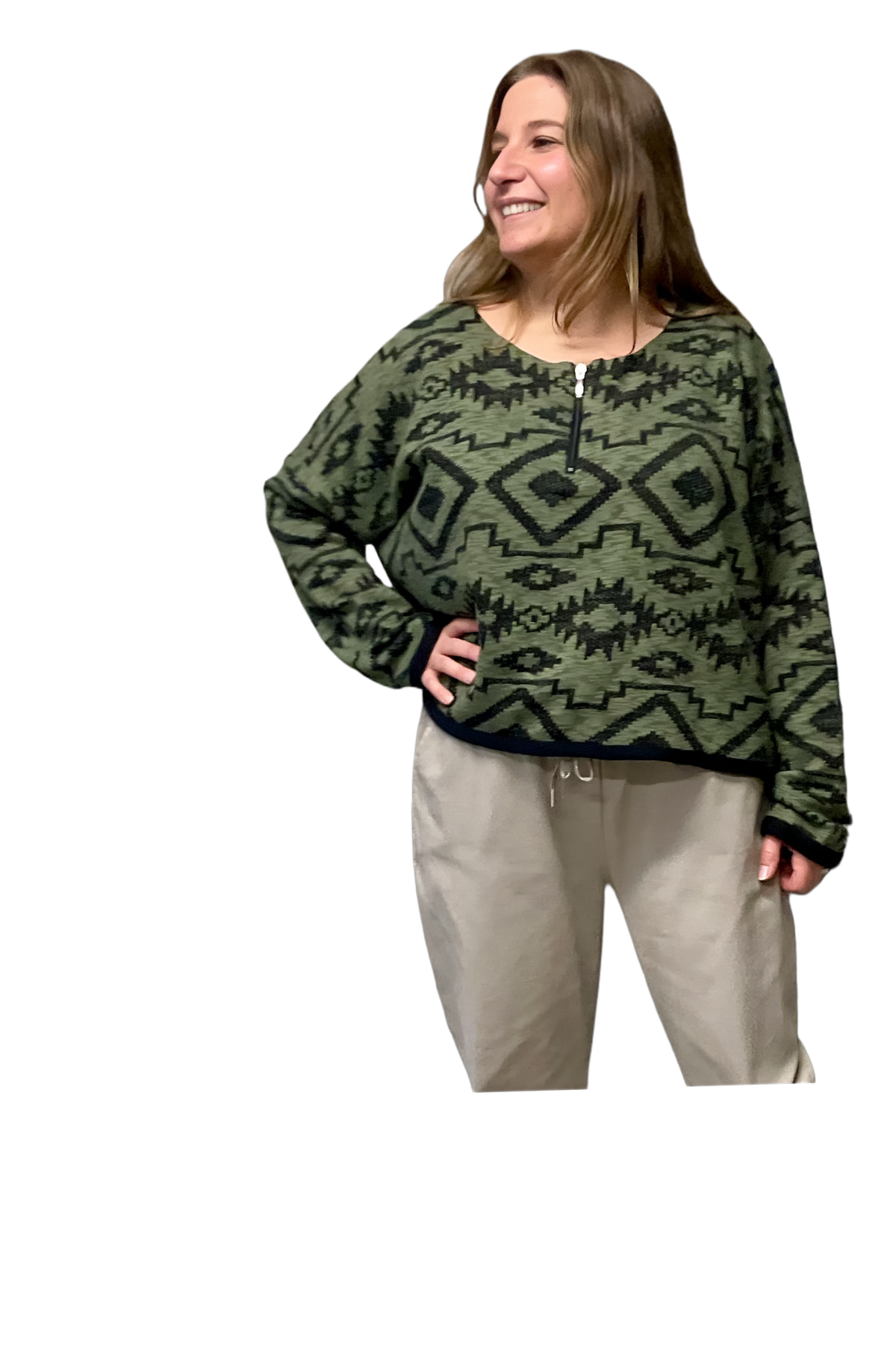 Pullover Kastenform mit RV kurz