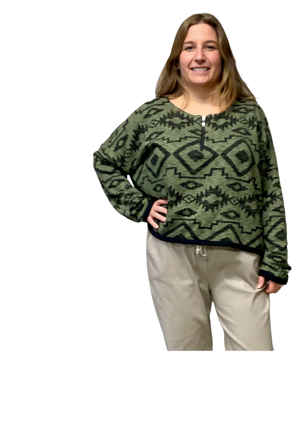 Pullover Kastenform mit RV kurz